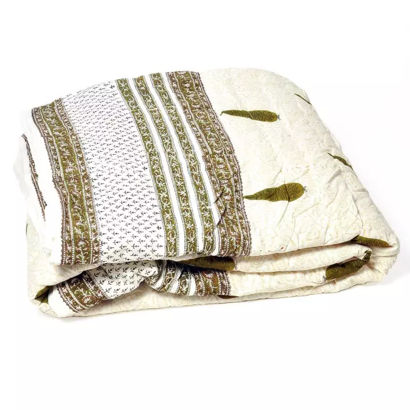 New Sanganeri Design Style Print Single Bed Quilt Deepawali Gift 322