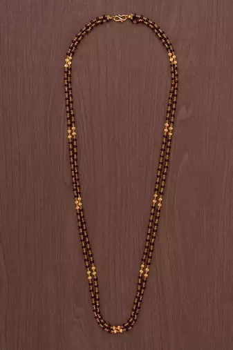 Maroon Beads - Garnet Long Necklace One Gram Gold