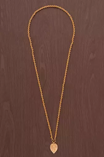 Rope chain LONG with Cross pendant one gram gold