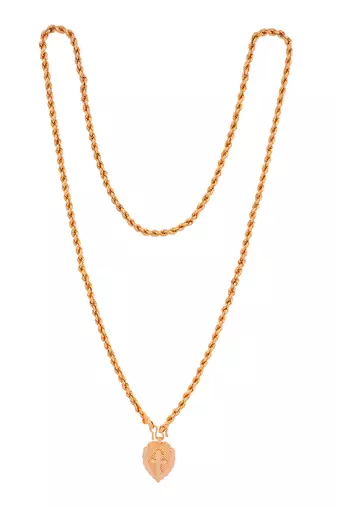 Rope chain LONG with Cross pendant one gram gold