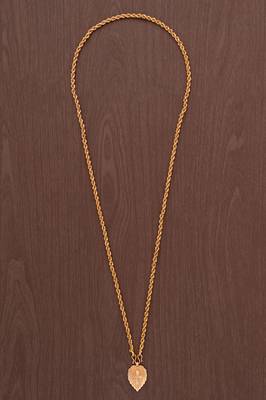 Rope chain LONG with Cross pendant one gram gold 4