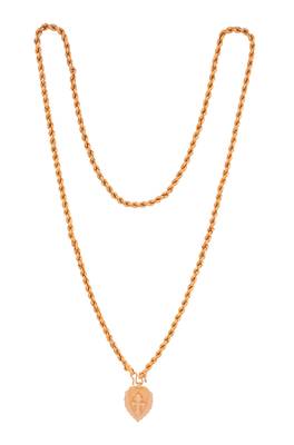 Rope chain LONG with Cross pendant one gram gold 5