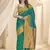 Rama Blue Soft Silk Contrast Gold Zari Woven Saree
