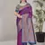 Purple Soft Silk Contrast Gold Zari Woven Saree