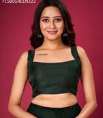 Green Plain Stitched Readymade Blouse