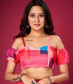 Pink Plain Stitched Readymade Blouse