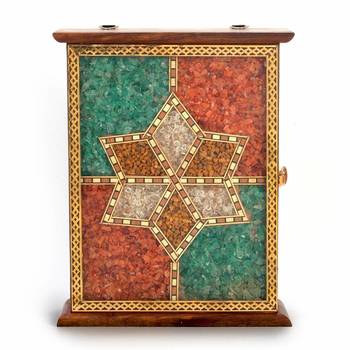 Handmade Antique Wooden Key Holder Gemstone Deepawali Special Gift 170 1