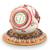 Gold Painted Handmade Round Marble Table Clock Diwali Special Gift 177