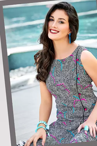 Designer Poly Georgette Multicolor color Straight Cut Kurti With Abstract Printed Kurti