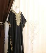 Black Handcrafted Zari work Stitched Dress Georgette Kaftan Party Wear Wedding Dresses
