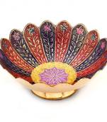 Pure Brass Minakari Work Fruit Bowl Handicraft Diwali Special Gift 209