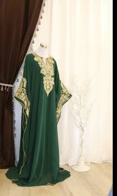 Green Handcrafted Zari work Stitched Dress Georgette Kaftan Party Wear Wedding Dresses 1