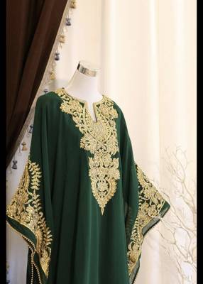 Green Handcrafted Zari work Stitched Dress Georgette Kaftan Party Wear Wedding Dresses 2