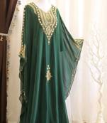 Green Handcrafted Zari work Stitched Dress Georgette Kaftan Party Wear Wedding Dresses