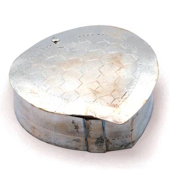 Silver Polished Leaf Shape Stylish Puja Box Deepawali Gift 224 1