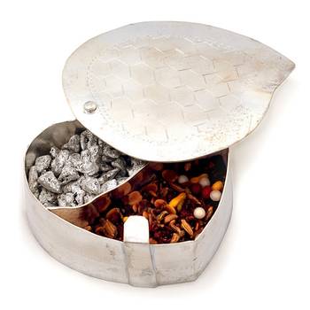 Silver Polished Leaf Shape Stylish Puja Box Deepawali Gift 224 2