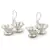 Silver Polished Double Dia Baati Stand Pair Diwali Gift 229