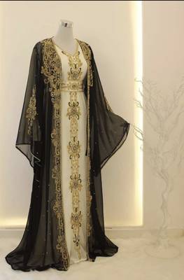 Black and White Wedding Kaftan for Women 1