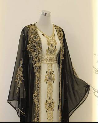 Black and White Wedding Kaftan for Women 2