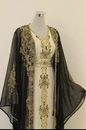 Black and White Wedding Kaftan for Women