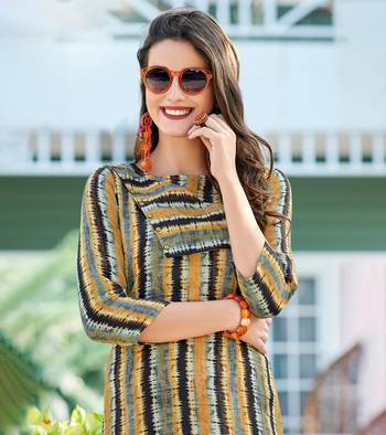 Designer Poly Georgette Multicolor color Straight Cut Kurti With Tie and Dye Striped Kurti 2