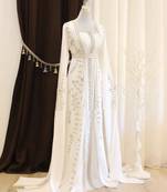 White Georgette Zari Embroidered Kaftan