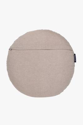 Mezposh beige & black floral embroidered chambray canvas cushion covers (16 inch dia) set of 2 4