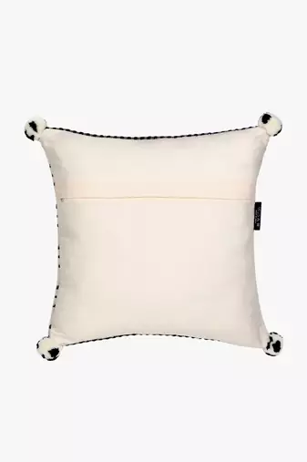 Mezposh natural & black striped cotton acrylic jacquard cushion covers (16"x16") set of 2