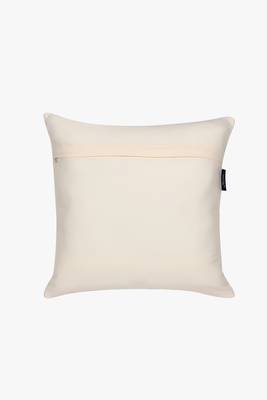 Mezposh natural, pink & green quirky embroidered cotton canvas cushion covers (16"x16") set of 2 4