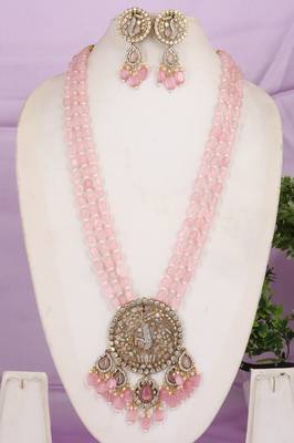 Semi precious beads with victorian pendant set 1