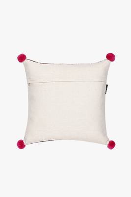 Mezposh natural & multi aztec self design cotton acrylic jacquard cushion covers (16"x16") set of 2 4