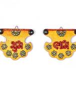 Kundan Work Fan Shape Shubh Labh Door Hangings Deepawali Special Gift 276