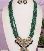 Semi precious beads with victorian pendant set