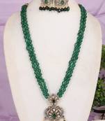 Semi precious beads with victorian pendant set