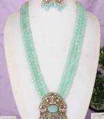 Semi precious beads with victorian pendant set