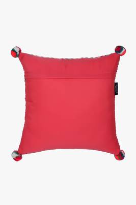 Mezposh natural & multi striped cotton acrylic jacquard cushion covers (16"x16") set of 2 4