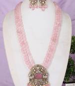 Semi precious beads with victorian pendant set