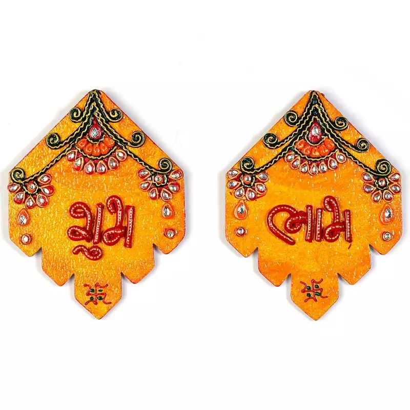 Kundan Work Handmade Shubh Labh Door Hangings Diwali Special Gift 277