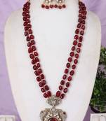Semi precious beads with victorian pendant set