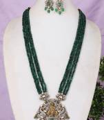Semi precious beads with victorian pendant set