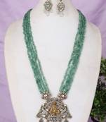 Semi precious beads with victorian pendant set