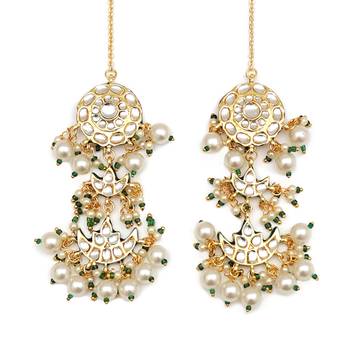 Multilayered kundan long set with pearls mala 4