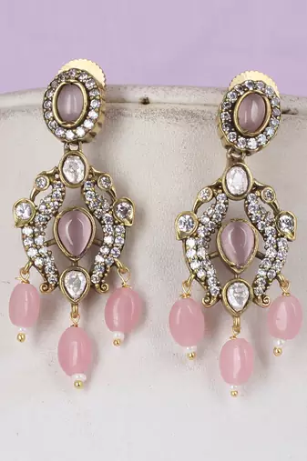 Semi precious beads with victorian pendant set