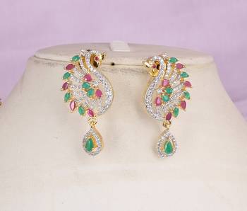 Semi precious beads with zerkon stone pendant set 2