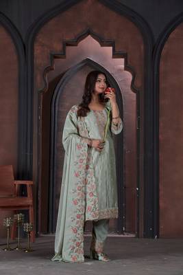 Pista Embroidered Cotton Semi_Stitched Semi_Stitched Party Wear Salwarsuit 1