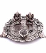 White Metal Lord Laxmi Ganesh With Dia Thali Deepawali Special Gift 320