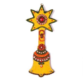 Wooden Kundan Meenakari Aarty Bell Key Stand Diwali Special Gift 325 1