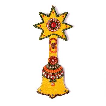 Wooden Kundan Meenakari Aarty Bell Key Stand Diwali Special Gift 325 2