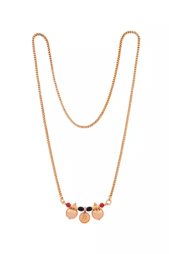Golden box chain Mangalsutra LONG with triple vati one gram gold