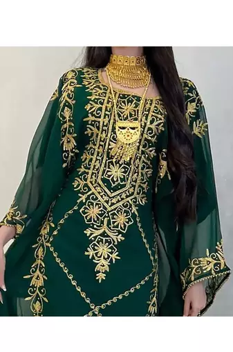 Emerald Green Reception Kaftan for Women